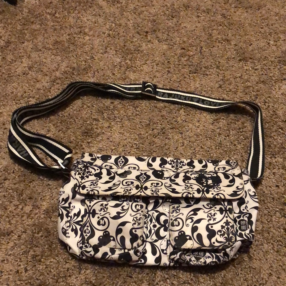 Back and white Harajuku Lovers purse